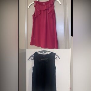 Two Loft Dress Blouses - Fuchsia & Black - XXSP